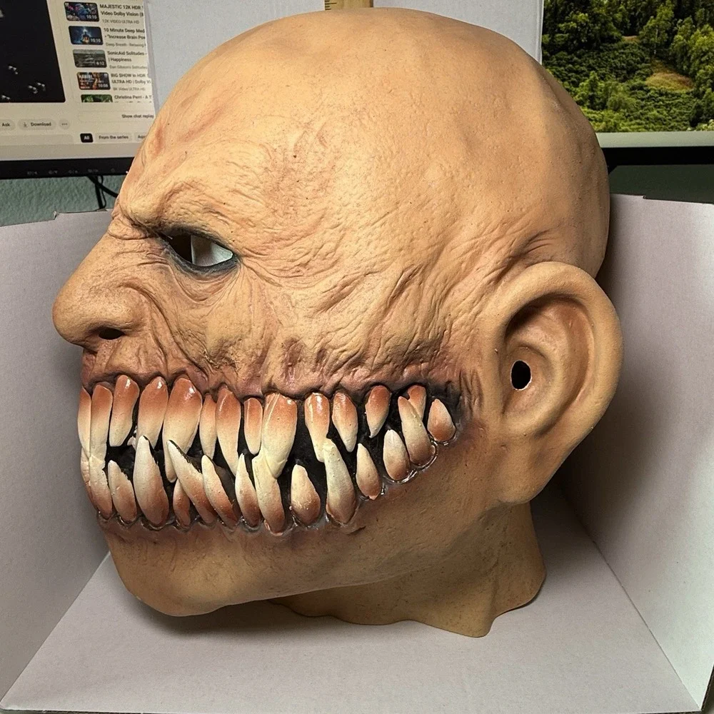 Scary Halloween Scary Teeth Mask Big Smile Party Cosplay Adult‎ Latex